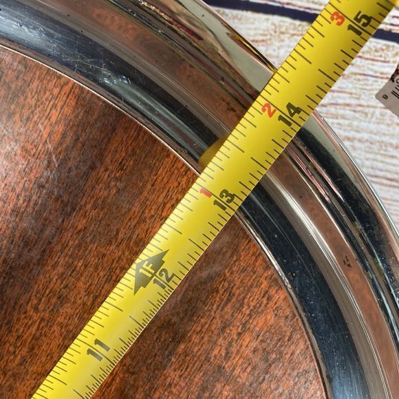 VINTAGE F.B. ROGERS SILVER COMPANY ROUND SILVERPLATE 14.25” - Picture 6 of 12